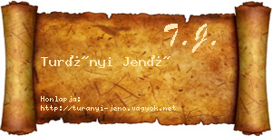 Turányi Jenő névjegykártya